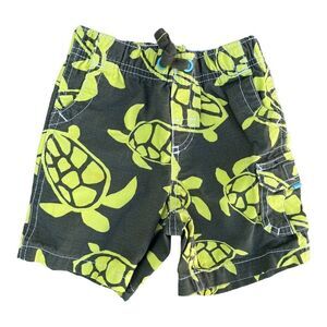 Carter’s Shorts, 24 Months Turtles Gray Yellow Elastic Waist, EUC Beach Hawaiian